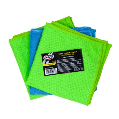 Набор универсальных салфеток 3 в 1 30х30* см 3 штук в упаковке.Цвета: Желтый, Красный, Зеленый, Синий